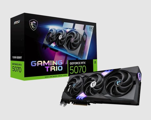 MSI nVidia GeForce RTX™ 5070 12G GAMING TRIO OC, PCI Express® Gen 5, Boost: 2610 MHz, CUDA 6144 Units, 12GB GDDR7, HDMI™ x 1 - Leader Electronics