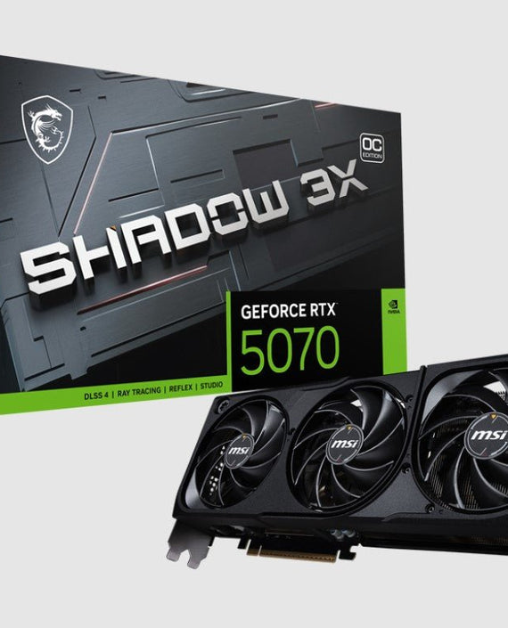 MSI nVidia GeForce RTX™ 5070 12G SHADOW 3X OC, PCI Express® Gen 5, Boost: 2542 MHz, CUDA 6144 Units, 12GB GDDR7, HDMI™ x 1 - Leader Electronics