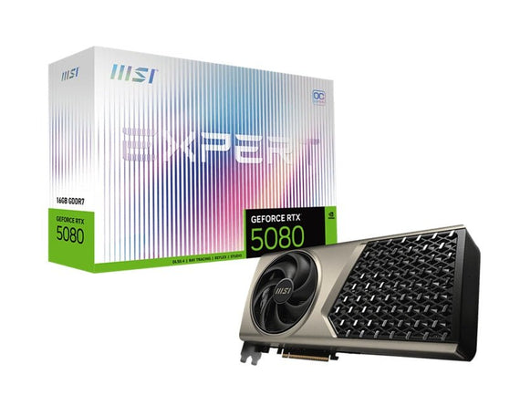 MSI nVidia GeForce RTX 5080 16G EXPERT OC, Boost: 2640 MHz, CUDA 10752 Units, 16GB GDDR7, HDMI™ x 1 - Leader Electronics