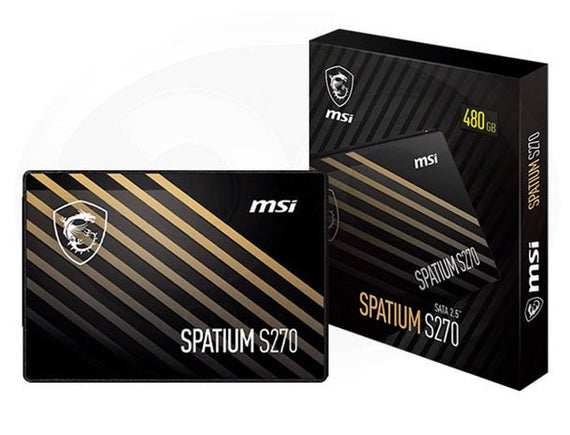 MSI SPATIUM S270 SATA 2.5' 480GB, PHISON S11, 3D NAND, SATA III 6Gbps, Sequential Read up to 500MB/s, Sequential Write up to 450MB/s, 250 TBW, 5Y WTY - Leader Electronics