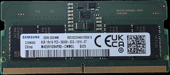 OEM 8GB (1x8GB) DDR5 SODIMM 5600MHz C46 1.1V Notebook Laptop Memory (ex-demo) similar to Crucial MECD5-1X8G56 - Leader Electronics