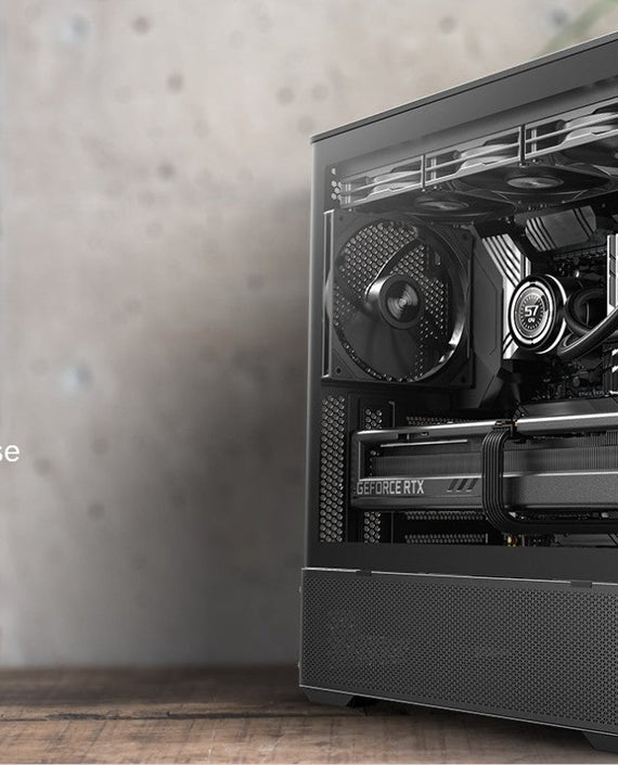 OKINOS Air Cross ATX USB3.0 x 2 Type-C 3 2 Gen 2 (10Gbps) x 1 4mm Tempered Glass Side Panel Mid Tower Case - Leader Electronics