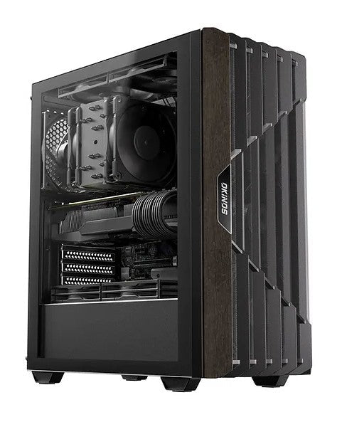 OKINOS Cypress 5 Oak Wood ATX, Type-C ,4 x 120mm 3Pin Non-PWM CaseFans Preinstalled ,Tempered Glass Side Panel,BlackMid-Tower Computer Case - Leader Electronics