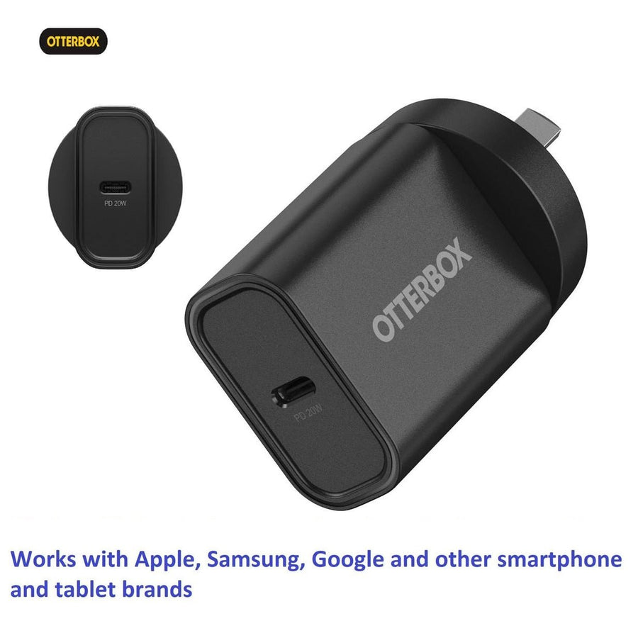 OtterBox 20W USB-C (Type I) PD Fast Wall Charger - Black (78-81350), Compact, Drop Tested,Safe & Smart Charging,Best for Apple, 2 Years Warranty - Leader Electronics