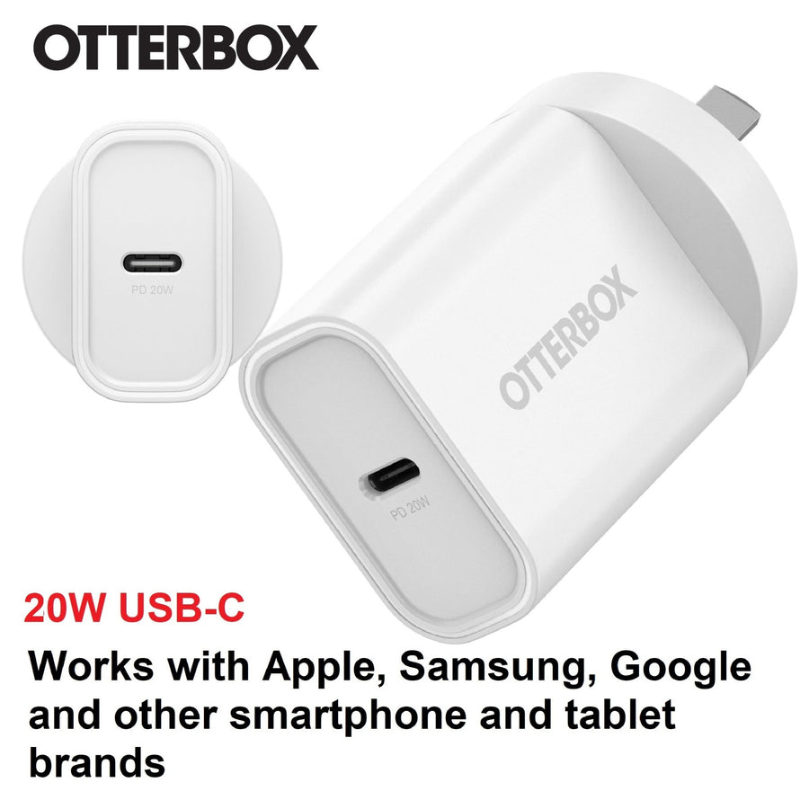 OtterBox 20W USB-C (Type I) PD Fast Wall Charger - White (78-81352), Compact, Drop Tested,Safe & Smart Charging,Best for Apple, 7 Years Warranty - Leader Electronics