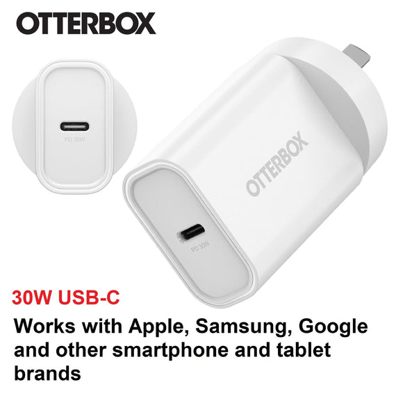OtterBox 30W USB-C (Type I) PD Fast Wall Charger - White (78-81353), Compact, Drop Tested,Safe & Smart Charging,Best for Apple, 7 Years Warranty - Leader Electronics
