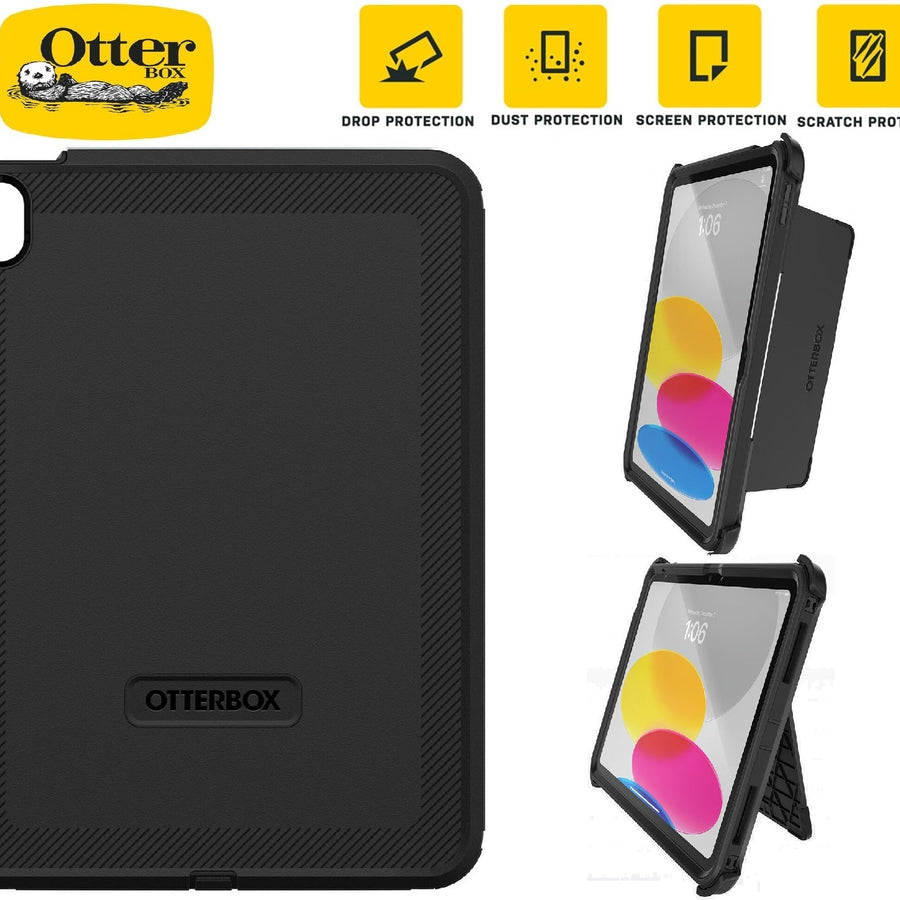 OtterBox Defender Apple iPad (11.0') 11th Gen (A16) / iPad 10th Gen (10.9') Case Black - (77-89953), DROP+ 2X Military Standard, 7 Years Warranty - Leader Electronics