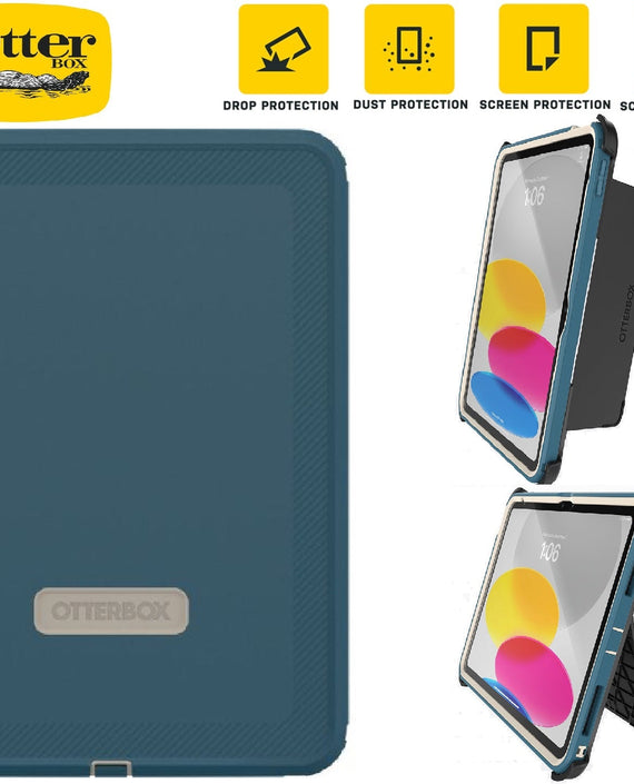 OtterBox Defender Apple iPad (11.0') 11th Gen (A16)/iPad 10th Gen (10.9') Case Baj Beach (Blue)- (77-90081),DROP+2X Military Standard,7 Years Warranty - Leader Electronics