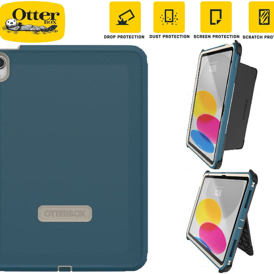 OtterBox Defender Apple iPad (11.0') 11th Gen (A16)/iPad 10th Gen (10.9') Case Baj Beach (Blue)- (77-90081),DROP+2X Military Standard,7 Years Warranty - Leader Electronics