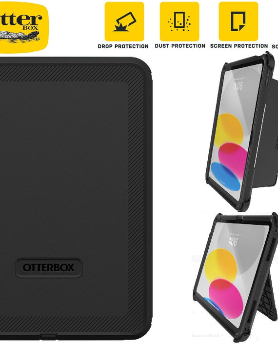 OtterBox Defender Apple iPad (11.0') 11th Gen (A16)/iPad 10th Gen (10.9') Case Black-No Retail Packaging - DROP+ 2X Military Standard,7 Years Warranty - Leader Electronics