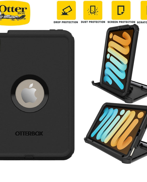OtterBox Defender Apple iPad Mini (8.3') (A17 Pro) (7th Gen) / iPad Mini (8.3') (6th Gen) Case Black -No Retail Packaging-(77-87478),7 Years Warranty - Leader Electronics