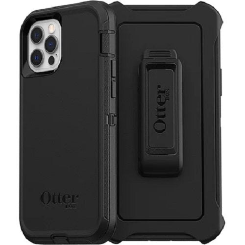 OtterBox Defender Apple iPhone 12 / iPhone 12 Pro Case Black - (77-65401), DROP+ 4X Military Standard, Included Holster, Rugged, 7 Years Warranty - Leader Electronics