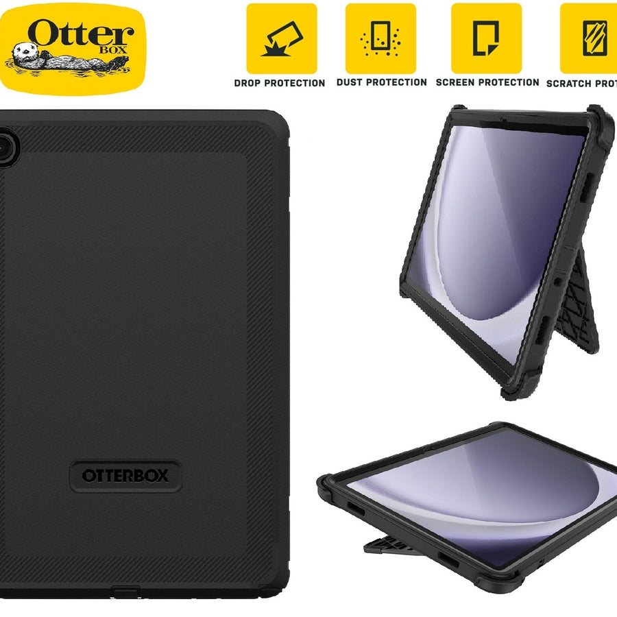 OtterBox Defender Samsung Galaxy Tab A9+ (11') Case -Black(77-95006),DROP+ 2X Military Standard,Multi-Layer,Port covers,7 Years Warranty - Leader Electronics