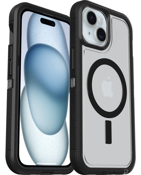 OtterBox Defender XT Clear MagSafe Apple iPhone 17e / iPhone 16e / iPhone 15 / iPhone 14 / iPhone 13 (6.1') Case Dark Side (Clear/Black),7 Years Warr - Leader Electronics