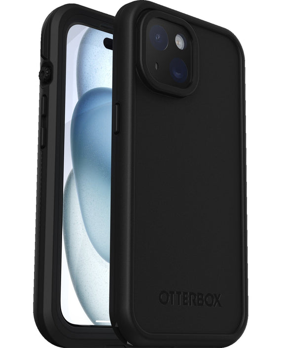 OtterBox Fre MagSafe Apple iPhone 15 (6.1') Case Black -(77-93438),DROP+ 5X Military Standard,2M WaterProof,Built-In Screen Protector,7 Years Warranty - Leader Electronics