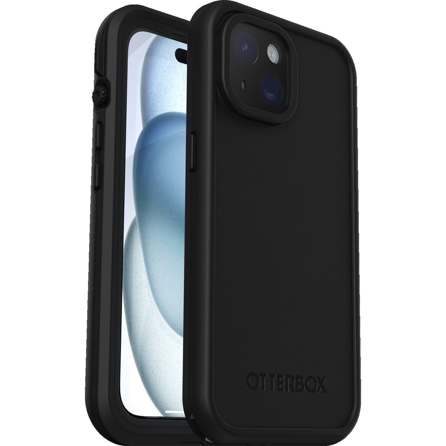 OtterBox Fre MagSafe Apple iPhone 15 (6.1') Case Black -(77-93438),DROP+ 5X Military Standard,2M WaterProof,Built-In Screen Protector,7 Years Warranty - Leader Electronics