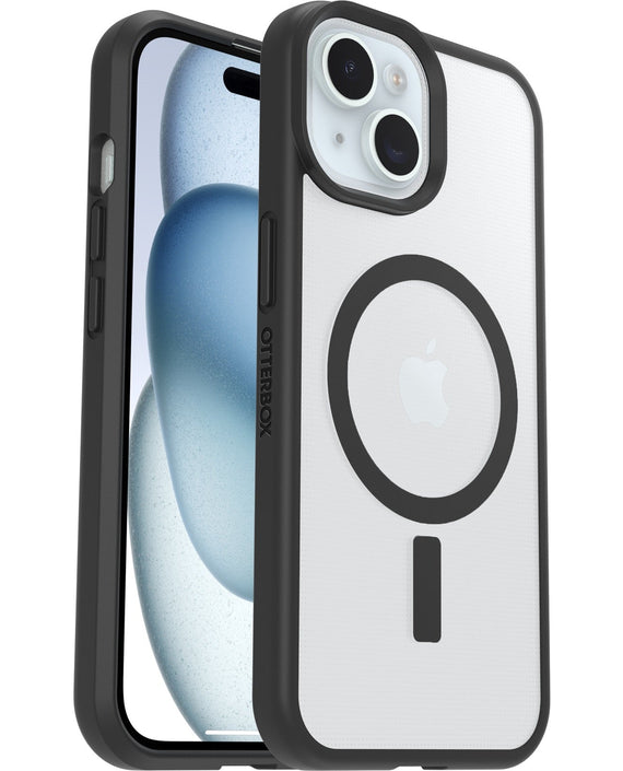 OtterBox React MagSafe Apple iPhone 16e/ iPhone 15/ iPhone 14/ iPhone 13 (6.1') Case Black Crystal (Clear/Black) - (77-98203), 7 Years Warranty - Leader Electronics