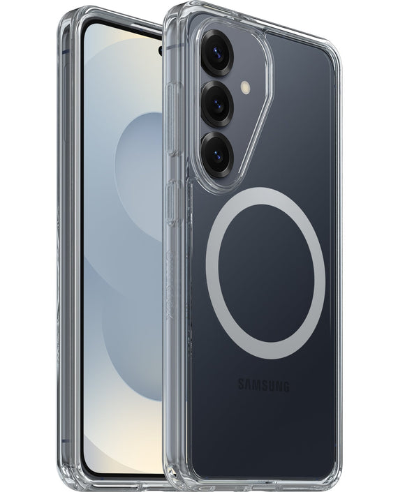 OtterBox Symmetry Clear Magnets Samsung Galaxy S26 5G (6.3') Case Clear - (77-99970), DROP+ 3X Military Standard, Raised Edges, 7 Years Warranty - Leader Electronics