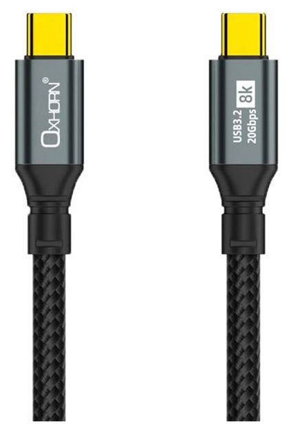 Oxhorn 2m USB-C to USB-C USB 3.2 Gen2 Braided 20Gbps 8K@60Hz 5A 20V 100W PD Fast Charging Video Cable for Laptop Phone Tablet Docking USB-C Devices - Leader Electronics