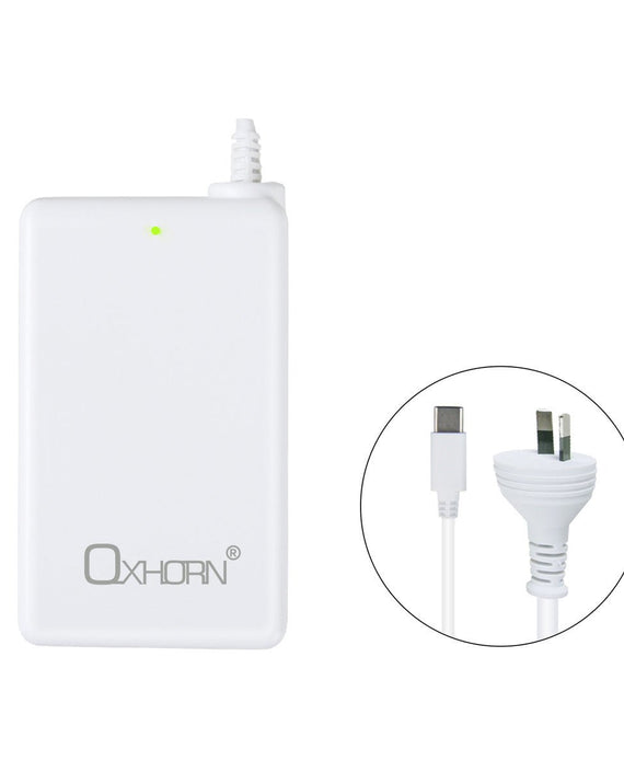 Oxhorn 65W AC Power Adapter USB-C Charger Power Delivery for Lenovo HP Dell Asus USB-C Laptop Tablet Mobile Built-in Power Supply Protection 2M Cable - Leader Electronics