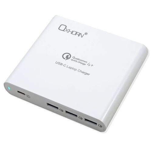 Oxhorn Multi-Functional USB Type C 87W Laptop Notebook Tablet Quick Charge 4 Port 1xUSB-C 3xUSB-A Power Adapter USB-C cable - Leader Electronics