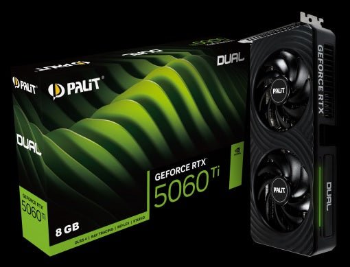 PALIT RTX5060Ti DUAL 8G GDDR7 128bit 3-DP HDMI NE7506T019P1-GB2062D - Leader Electronics