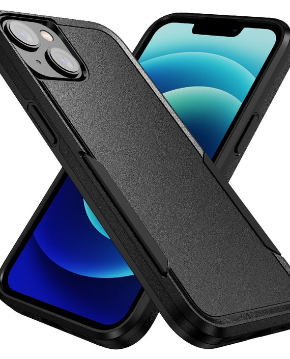 Phonix Apple iPhone 14 Plus Armor Light Case Black - Two Tough Layers, Port Covers, No Slip Grippy Edges, Durable, Rugged, Sleek, 3 Years Warranty - Leader Electronics