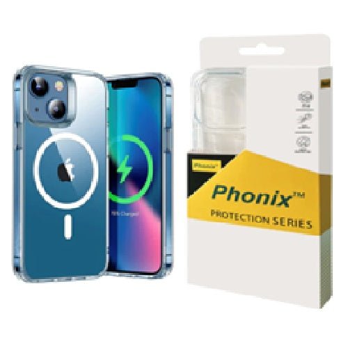 Phonix Apple iPhone 16e/ iPhone15/ iPhone 14/ iPhone 13 (6.1') Clear Rock Shockproof Case With MagSafe - Ultra-thin, Lightweight,10 Years Warranty - Leader Electronics