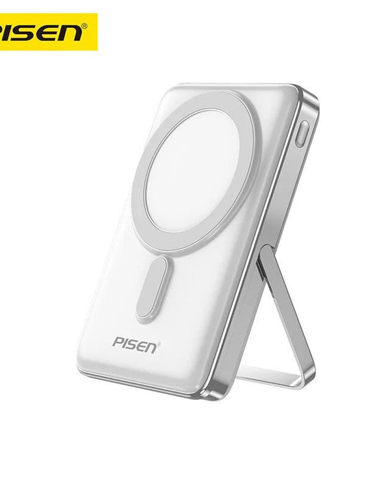 Pisen 30W CCC-Certified 10K (10000mAh) Wireless Power Bank with Holder - 15W Wireless, LED Display, PD QC 3.0 Fast Charge, 2 Year Warranty - Leader Electronics