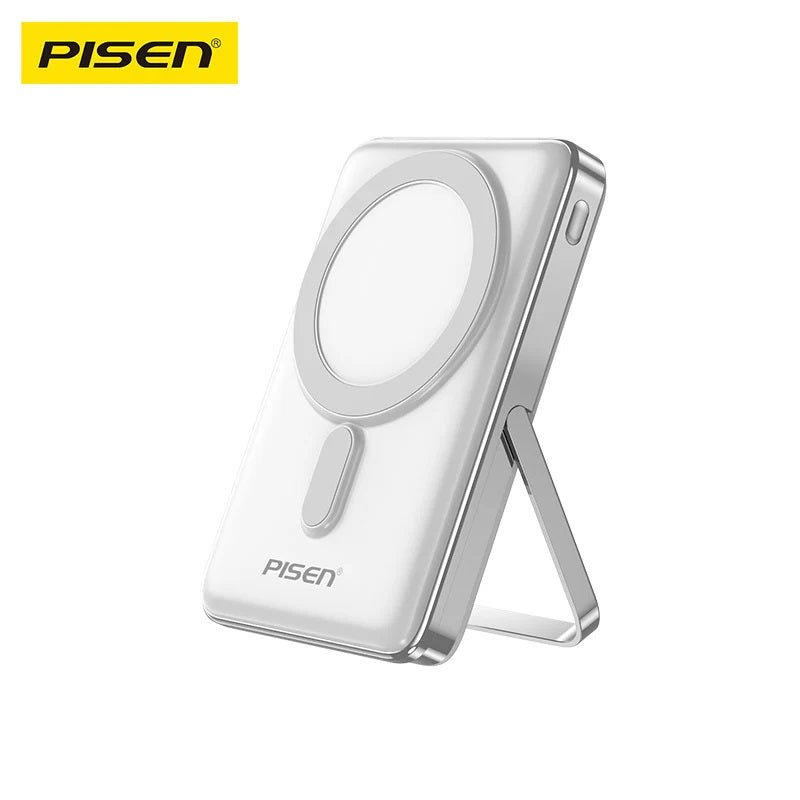 Pisen 30W CCC-Certified 10K (10000mAh) Wireless Power Bank with Holder - 15W Wireless, LED Display, PD QC 3.0 Fast Charge, 2 Year Warranty - Leader Electronics