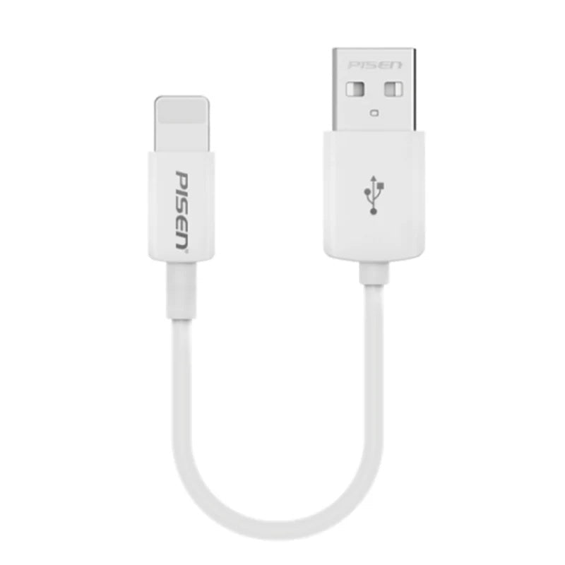 Pisen Mr White Lightning to USB-A Cable (20cm) White - Support Both Fast Charging and Data Cable, Stretch-Resistant, Lightweight, iPhone/iPad/MacBook - Leader Electronics