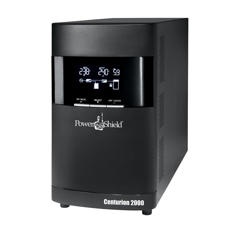 PowerShield Centurion Tower UPS 2000VA/1800W, 10A input, 4 AUS sockets, 10A, C13 x 2, 2-year warranty - Leader Electronics