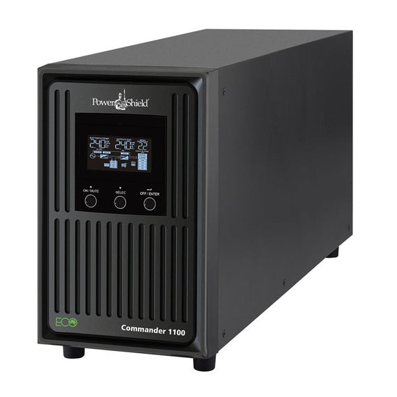 PowerShield Commander 1100VA/990W - 10Amp, Line Interactive Pure Sine Wave Tower UPS with AVR, 2 AUS sockets, 10A, C13 x 3, 2-year warranty - Leader Electronics