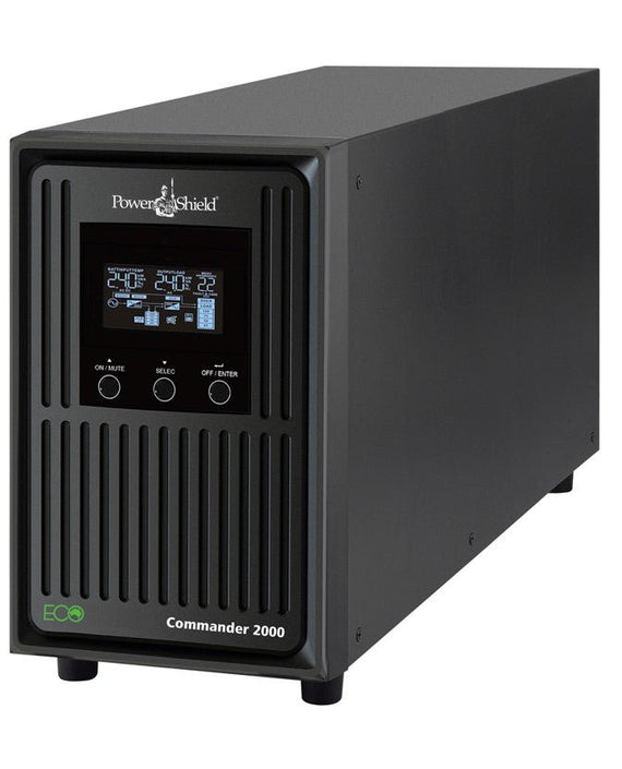 PowerShield Commander 2000VA/1800W - 10Amp, Line Interactive Pure Sine Wave Tower UPS with AVR, 2 AUS sockets, 10A, C13 x 3, 2-year warranty - Leader Electronics