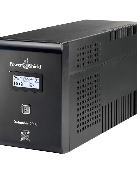 PowerShield Defender 2000VA/1200W UPS, AVR, LCD display, 6 AUS sockets, user-replaceable batteries, 2-year warranty - Leader Electronics