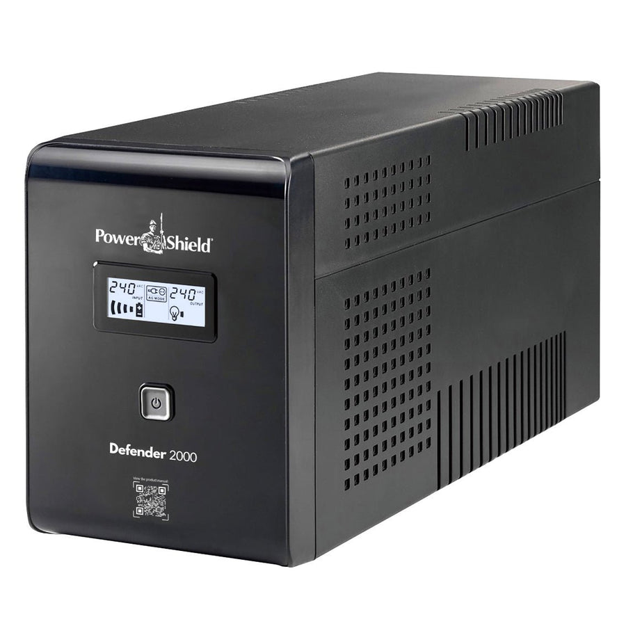 PowerShield Defender 2000VA/1200W UPS, AVR, LCD display, 6 AUS sockets, user-replaceable batteries, 2-year warranty - Leader Electronics