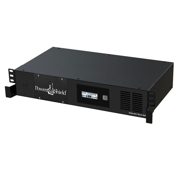 PowerShield Defender RackMount 800VA/480W, 2RU Shallow depth UPS, 6 AUS sockets, 2 x 10 Amp IEC, user-replaceable batteries, 2-year warranty - Leader Electronics