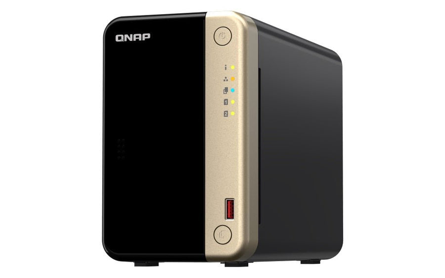 QNAP TS-264-8G 2 Bay desktop NAS 8 GB DDR4 onboard not expandable 2 x 3.5'/2.5' SATA 6Gb/s drive bays 2 x M.2 2280 PCIe Gen 3 x1 slots 2 x 2.5GbE - Leader Electronics