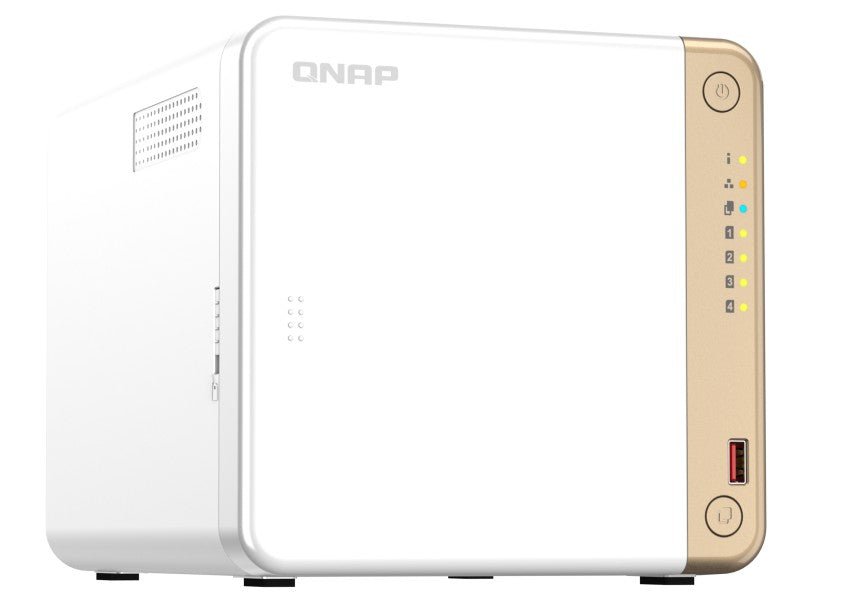 QNAP TS-462-4G 4-Bay desktop NAS, Intel® Celeron® N4505 dual-core, 4 GB DDR4 onboard not expandable, 4 x 3.5'/2.5' SATA 6Gb/s drive bays, 2 x M.2 2280 - Leader Electronics