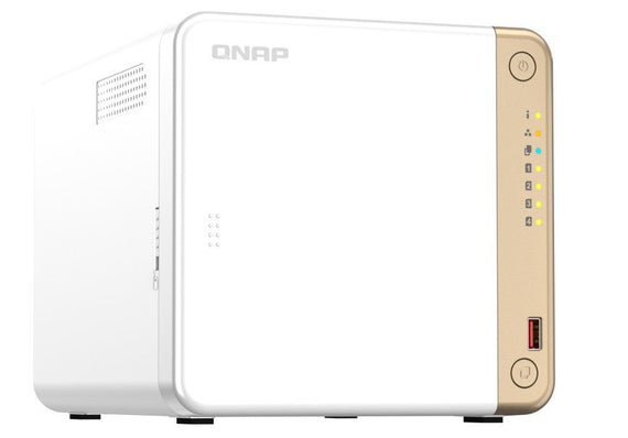 QNAP TS-462-4G 4-Bay desktop NAS, Intel® Celeron® N4505 dual-core, 4 GB DDR4 onboard not expandable, 4 x 3.5'/2.5' SATA 6Gb/s drive bays, 2 x M.2 2280 - Leader Electronics