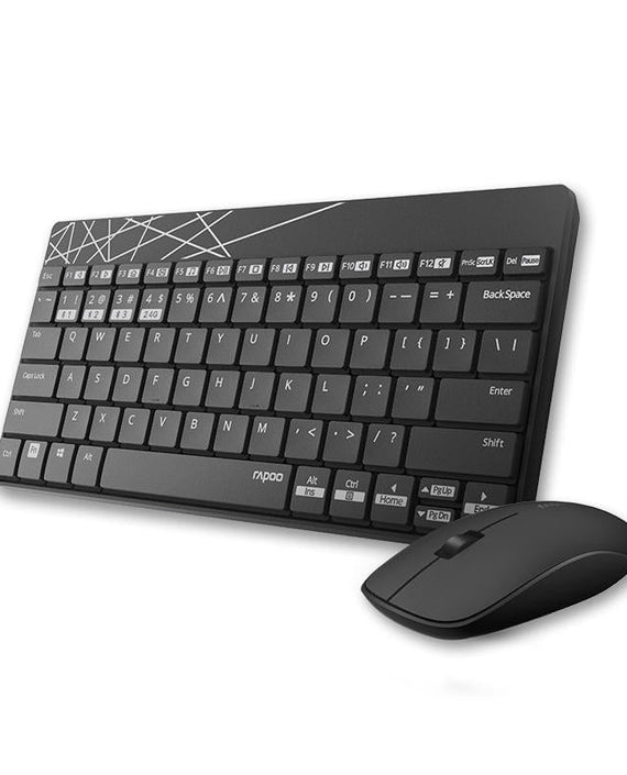 RAPOO 8000M Compact Wireless Multi-mode Bluetooth, 2.4Ghz, 3 Device Keyboard and Mouse Combo - Leader Electronics