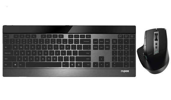 RAPOO 9900M Multi-mode Wireless Ultra-slim Keyboard & Mouse - Bluetooth 4.0, 2.4G Multi-Mode Switch, Ultra-Slim Keys, Adjustable DPI - Leader Electronics