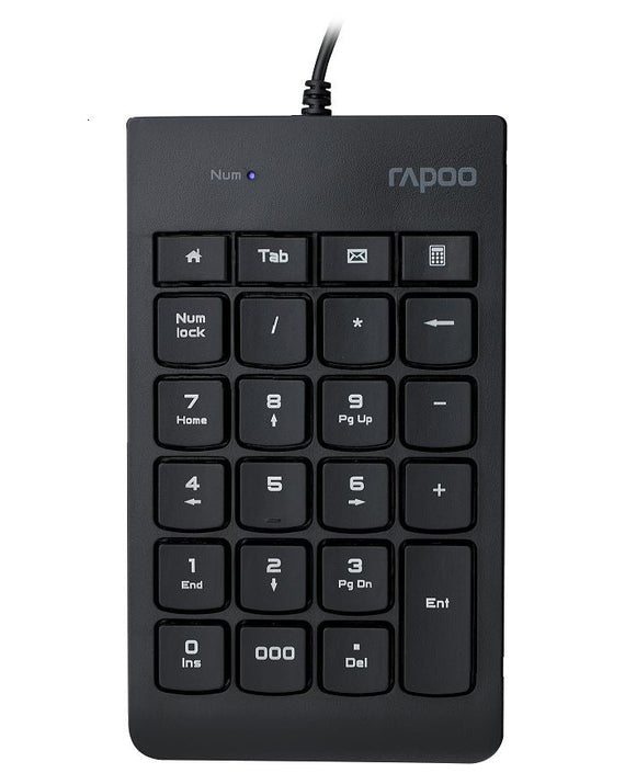 RAPOO K10 Wired Numeric NumberPad Keyboard - Spill Resistant Design, Laser Carved Keycap, Spill-Resistant Design - Leader Electronics