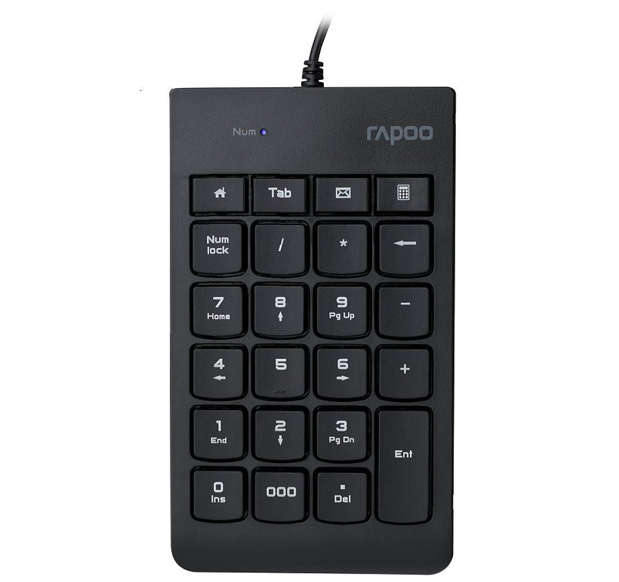 RAPOO K10 Wired Numeric NumberPad Keyboard - Spill Resistant Design, Laser Carved Keycap, Spill-Resistant Design - Leader Electronics