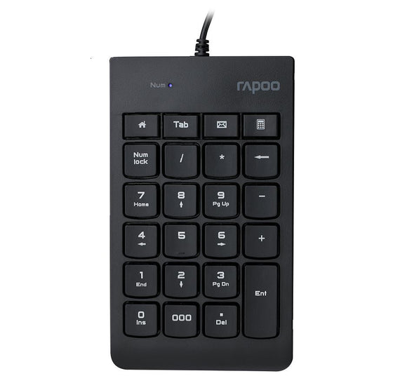 RAPOO K10 Wired Numeric NumberPad Keyboard - Spill Resistant Design, Laser Carved Keycap, Spill-Resistant Design - Leader Electronics