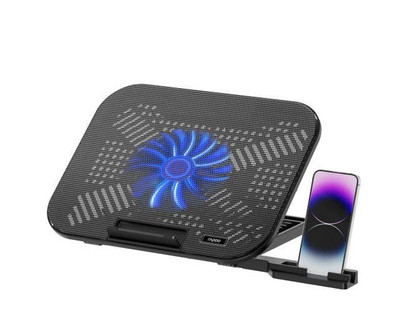 Rapoo Laptop Cooling Pad CF100, High-Efficiency Cooling Ergonomic Design, Multi-height Adjustable, Sturdy, Durable, Multi-Size Compatible - Leader Electronics
