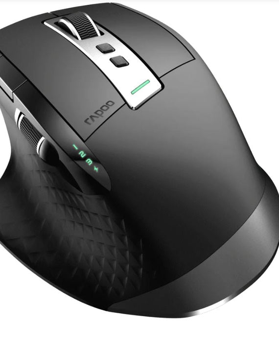RAPOO MT750PLUS Multi-Mode Wireless Ergonomic Mouse - 800-4000 DPI Sensor Bluetooth 5.0 and 2.4 GHz - Leader Electronics