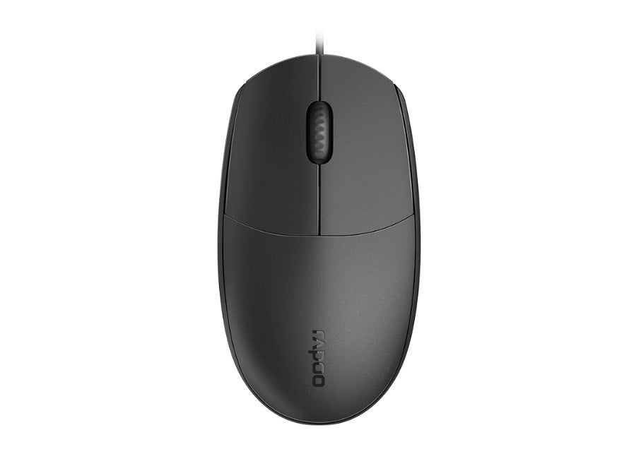 RAPOO N100 Wired USB Optical 1000DPI Mouse Black - No Driver Required/ Designed for Notebook Laptop Desktop PC - Leader Electronics