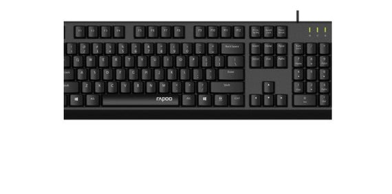 RAPOO NK1900 Wired Keyboard, Entry Level, Laser Carved Keycap, Spill-Resistant, Multimedia Hotkeys ~ NK1800 - Leader Electronics