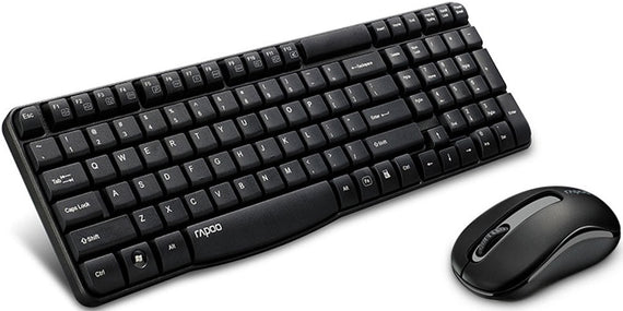 RAPOO X1800S 2.4GHz Wireless Optical Keyboard Mouse Combo Black - 1000DPI Nano - Leader Electronics
